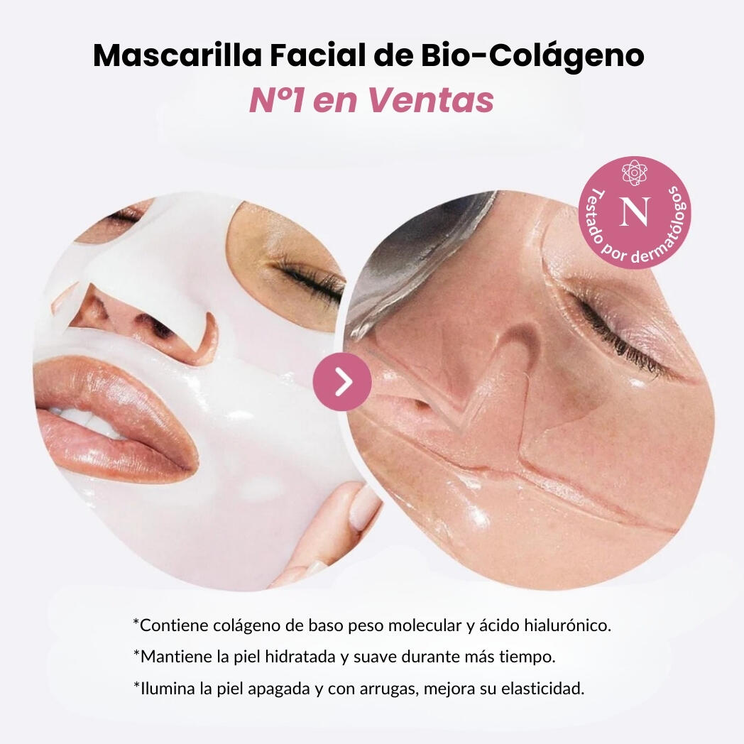 Pack 5 Mascarillas Faciales de Biocolágeno – imagen 3