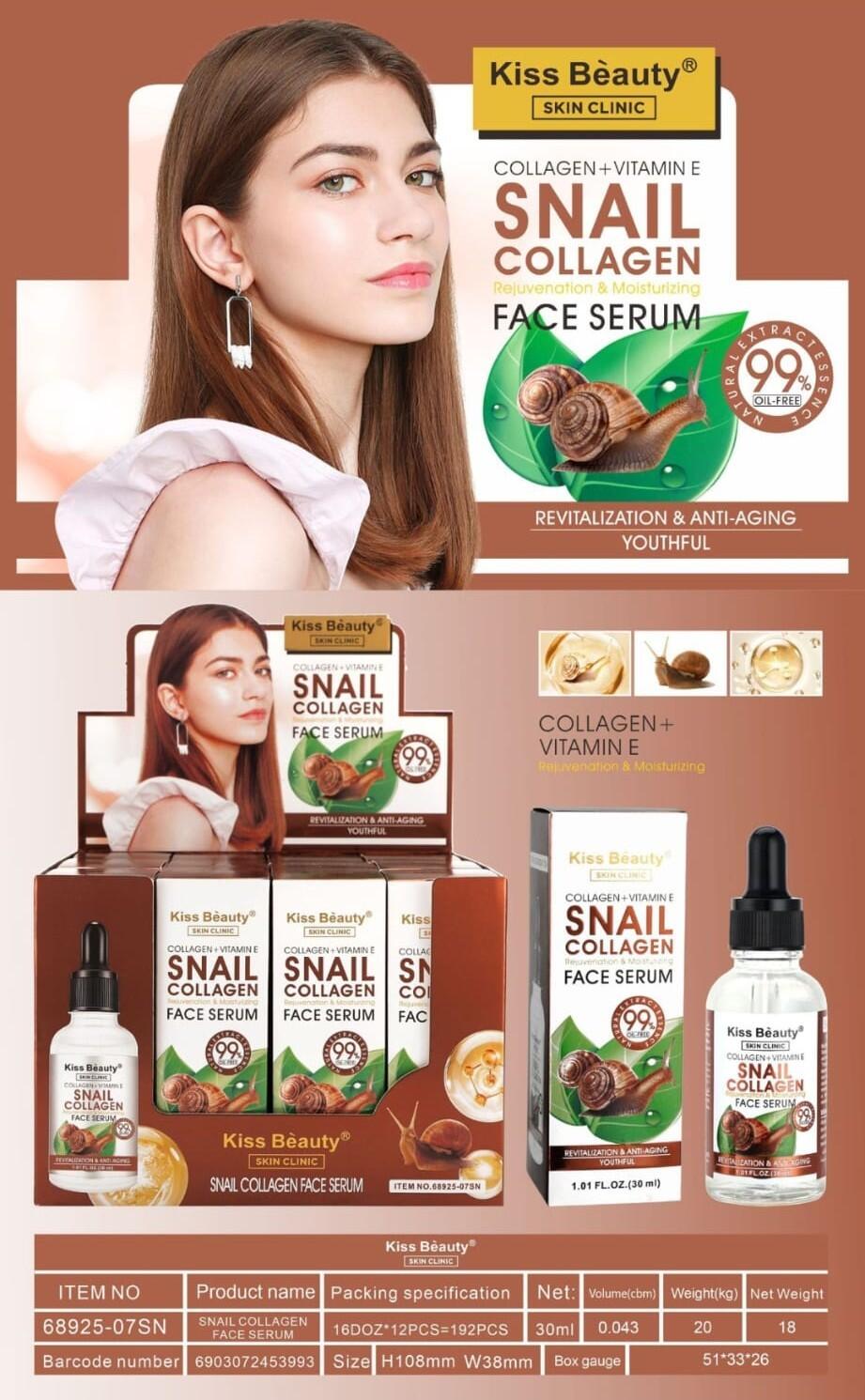 Sérum Facial Colagénio Vitamina E Caracol 30ML – imagen 1