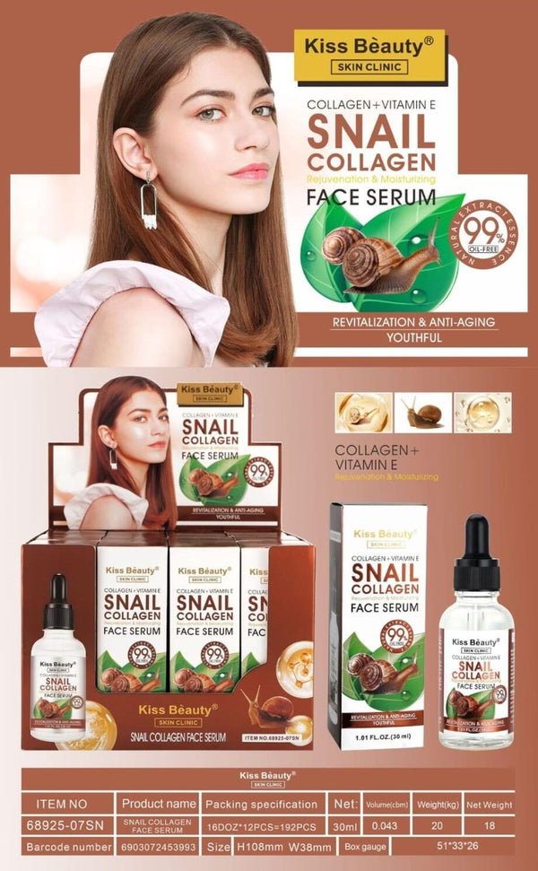 Sérum Facial Colágeno Vitamina E Caracol 30ML