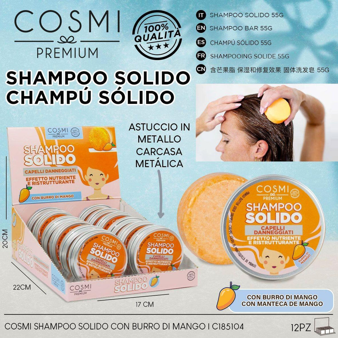 Mango Solid Shampoo 55g Organic – imagen 3