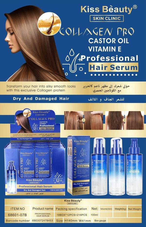 Sérum Capilar con Aceite de Ricino y Vitamina E 100 ml – Reparación y Fuerza Intensiva